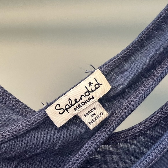 Splendid Blue Cotton Top Medium - Picture 4 of 4